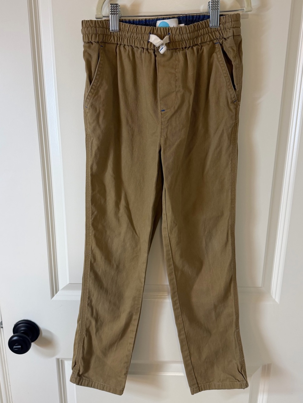 MINI BODEN Boys Elastic-Waist Casual Pants in Brown/Khaki